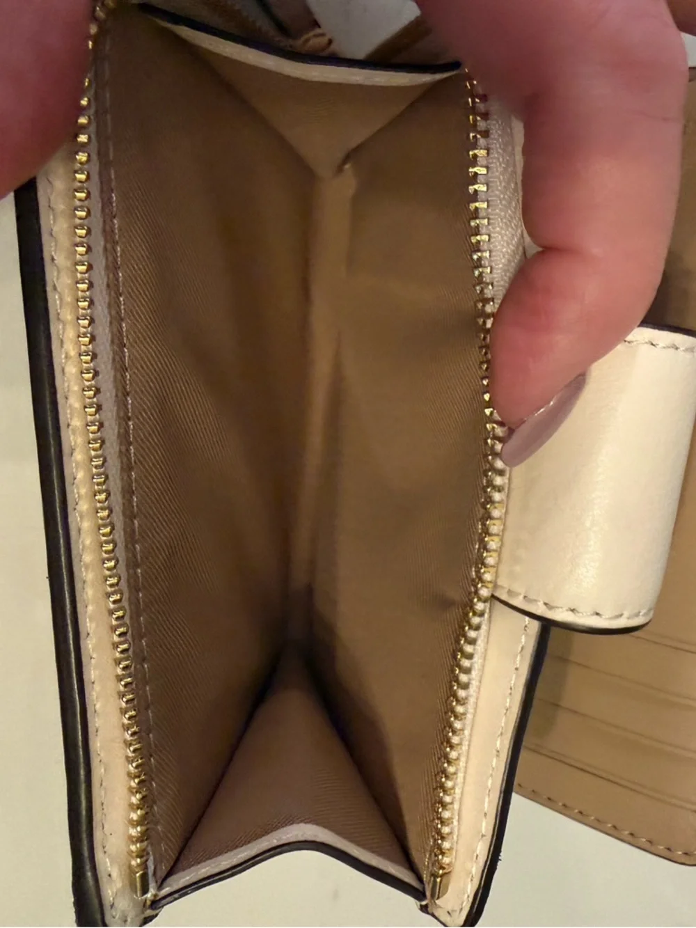 Coach Cream Leather Wallet with Pink, Yellow & Green Bug Creature Print - Picture 4 of 4